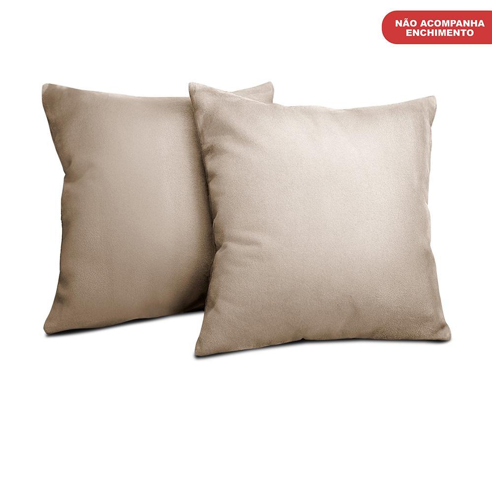 Kit 2 Capas de Almofadas Velusoft Bege 45x45cm Cama inBox - 5