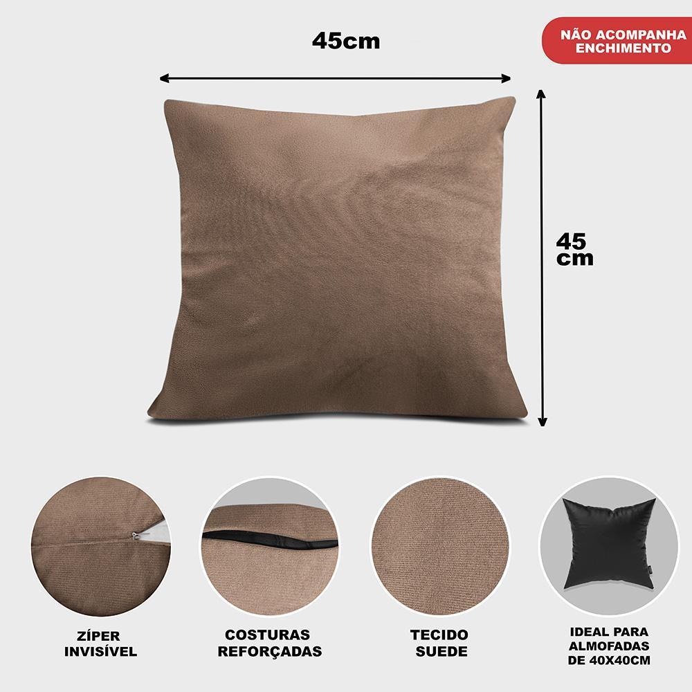 Kit 2 Capas de Almofadas Velusoft Castor 45x45cm Cama inBox - 2