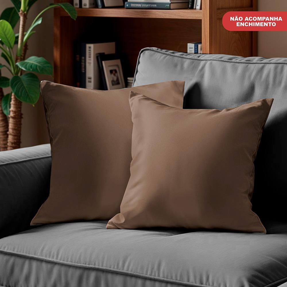 Kit 2 Capas de Almofadas Velusoft Castor 45x45cm Cama inBox - 4