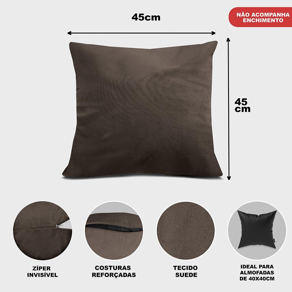 Kit 2 Capas de Almofadas Velusoft Café 45x45cm Cama inBox - 2
