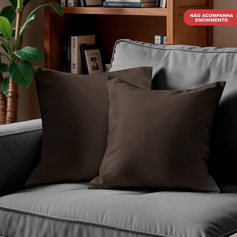 Kit 2 Capas de Almofadas Velusoft Café 45x45cm Cama inBox - 4