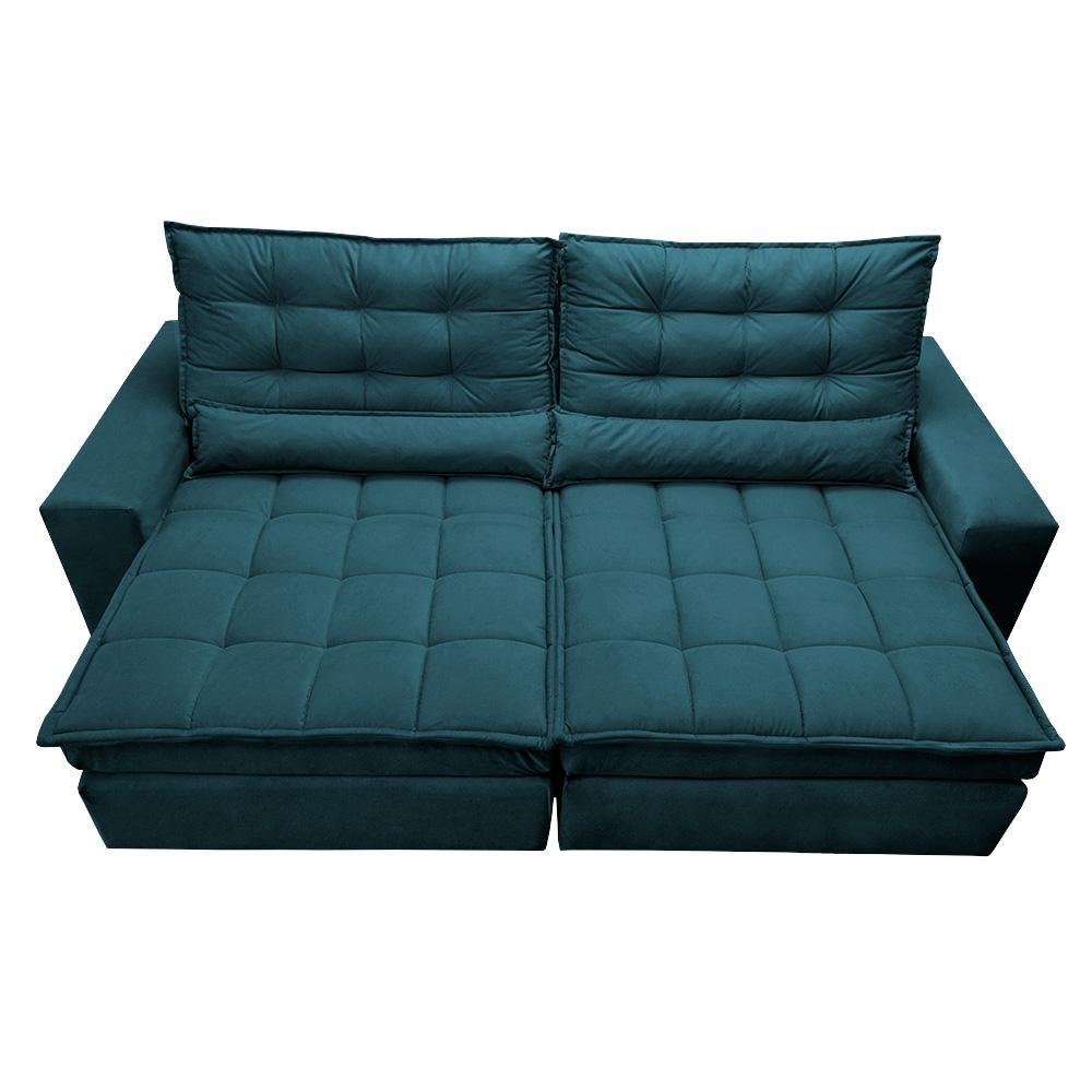 Sofá Retrátil e Reclinável com Molas Ensacadas Cama inBox Gold 2,72m Tecido Suede Velusoft Petróleo - 5