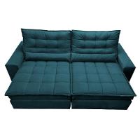 Sofá Retrátil e Reclinável com Molas Ensacadas Cama inBox Gold 2,72m Tecido Suede Velusoft Petróleo - 5