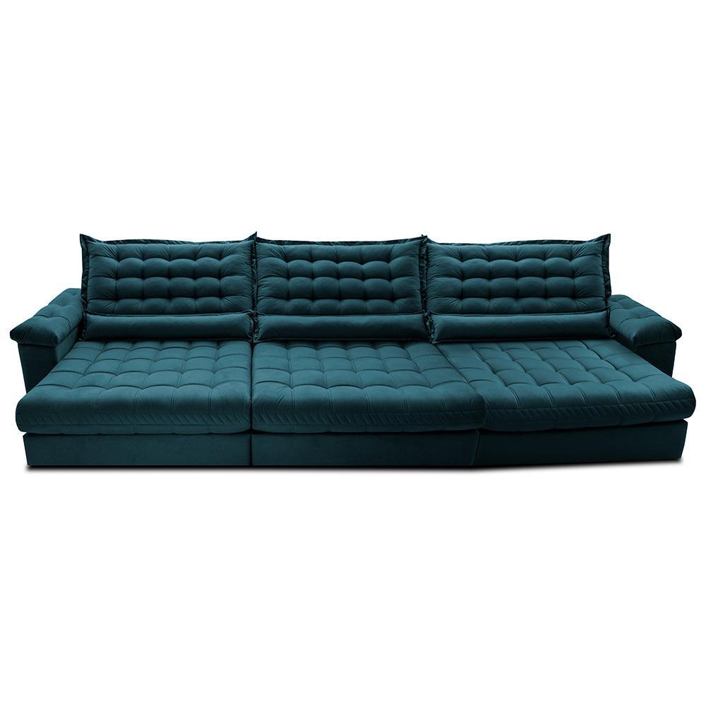 Sofá Retrátil Big Space 3,85m Cama inBox Petróleo - 5