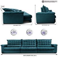 Sofá Retrátil Big Space 3,85m Cama inBox Petróleo - 2