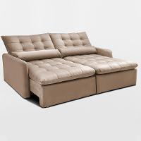 Sofá Sem Caixa Retrátil 2,00m SoftGel Celeste Velusoft Bege Cama inBox - 8