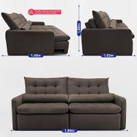 Sofá Sem Caixa Retrátil 1,80m SoftGel Celeste Velusoft Café Cama inBox