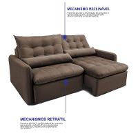 Sofá Sem Caixa Retrátil 1,80m SoftGel Celeste Velusoft Café Cama inBox - 6