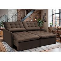 Sofá Sem Caixa Retrátil 1,60m SoftGel Celeste Velusoft Café Cama inBox - 1