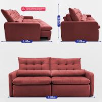 Sofá Sem Caixa Retrátil 1,60m SoftGel Celeste Velusoft Vermelho Cama inBox
