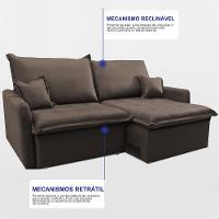 Sofá Sem Caixa Retrátil 1,60m SoftGel Luna Velusoft Café Cama inBox - 6