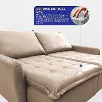 Sofá Sem Caixa Retrátil 1,60m SoftGel Luna Velusoft Bege Cama inBox - 2