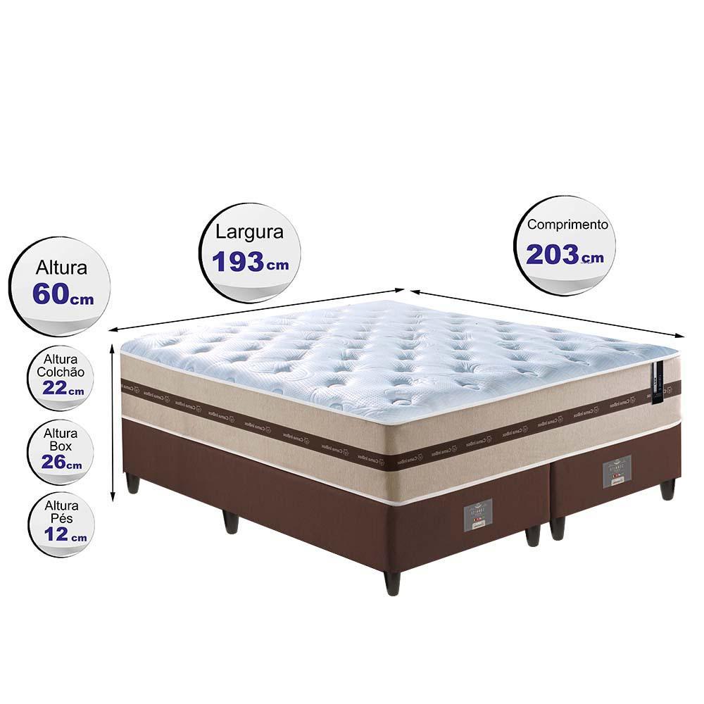 Conjunto Cama Box King (Colchão + Box) de Molas Cama inBox Smart Pró 193x203x60 Bege - 2
