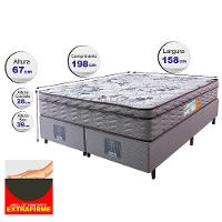 Cama Box Queen Colchão OrtoFirm + Box 158x198x67 One Face Espuma D45 Cinza - 2
