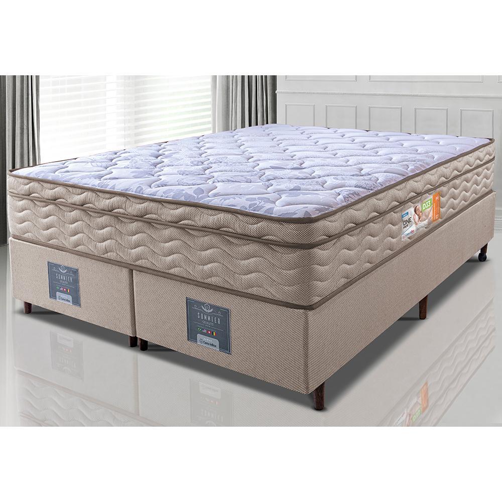 Cama Box King Colchão OrtoFirm + Box 193x203x67 One Face Espuma D33 Dourado - 1