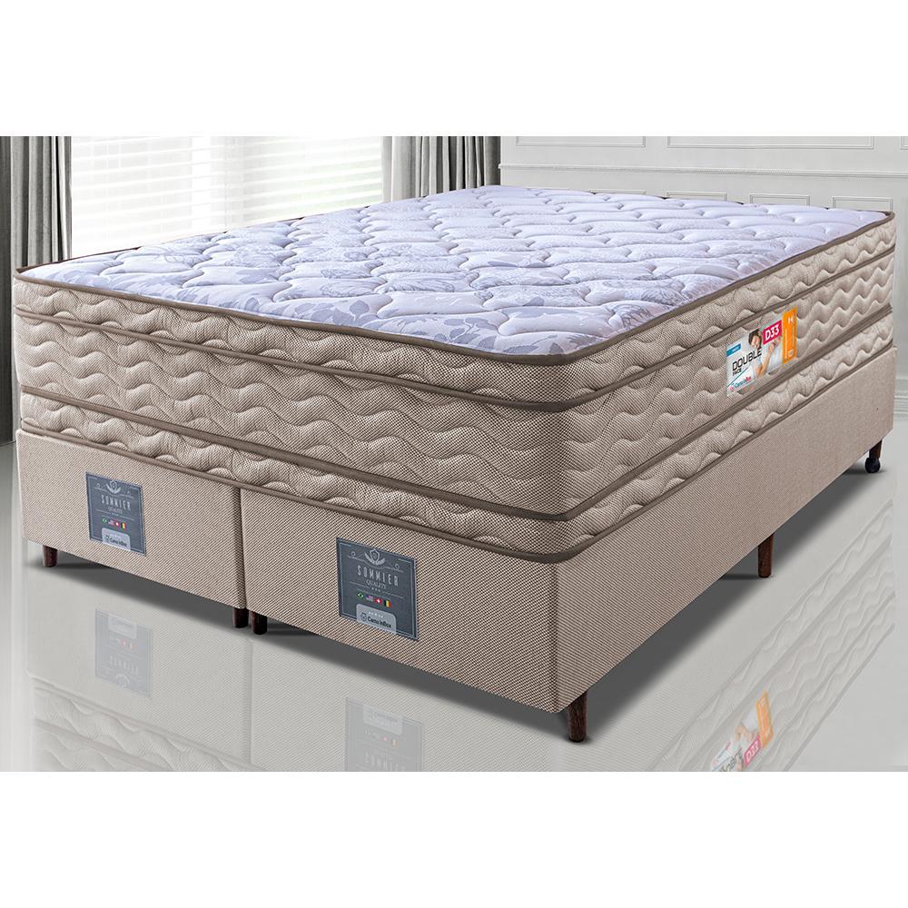 Cama Box King Colchão OrtoFirm + Box 193x203x71 Double Face Espuma D33 Dourado - 1