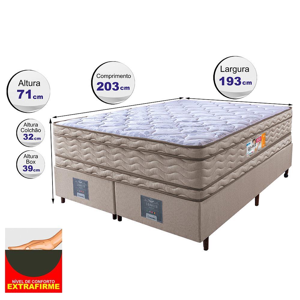 Cama Box King Colchão OrtoFirm + Box 193x203x71 Double Face Espuma D33 Dourado - 2