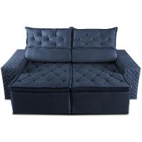 Sofá Retrátil e Reclinável 2,30m Essence Velusoft Azul Cama inBox - 5