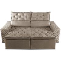 Sofá Retrátil e Reclinável 2,30m Essence Velusoft Bege Cama inBox - 5