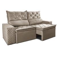 Sofá Retrátil e Reclinável 2,30m Essence Velusoft Bege Cama inBox - 7