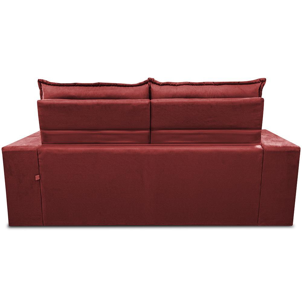 Sofá Retrátil e Reclinável 2,00m Essence Velusoft Vermelho Cama inBox - 6