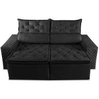 Sofá Retrátil e Reclinável 2,00m Essence Velusoft Preto Cama inBox - 5