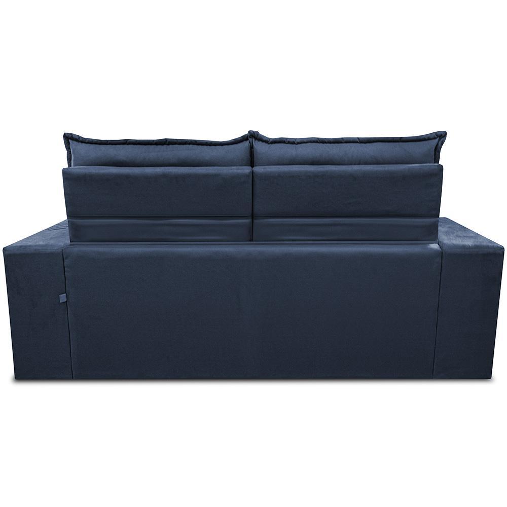 Sofá Retrátil e Reclinável 2,00m Essence Velusoft Azul Cama inBox - 6