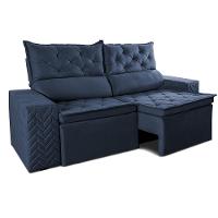 Sofá Retrátil e Reclinável 2,00m Essence Velusoft Azul Cama inBox - 7