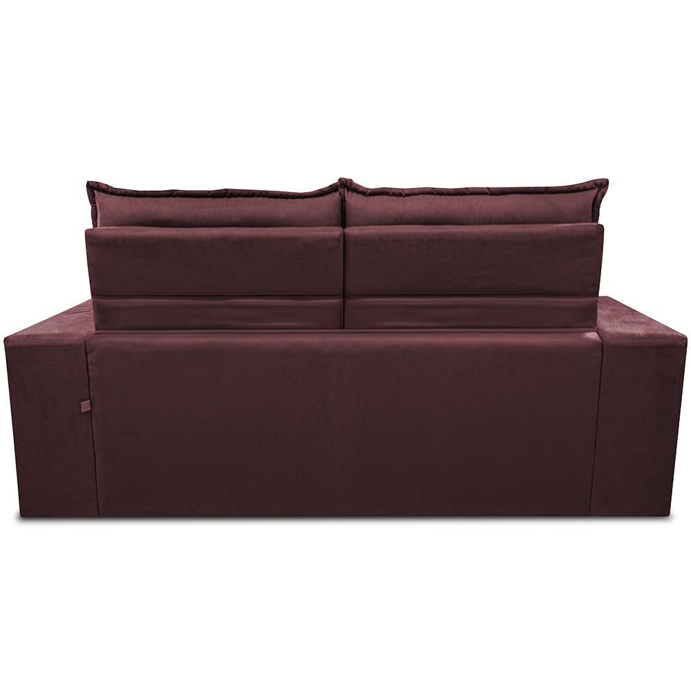 Sofá Retrátil e Reclinável 2,30m Essence Velusoft Vinho Cama inBox - 6