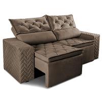 Sofá Retrátil e Reclinável 2,30m Essence Velusoft Castor Cama inBox - 8