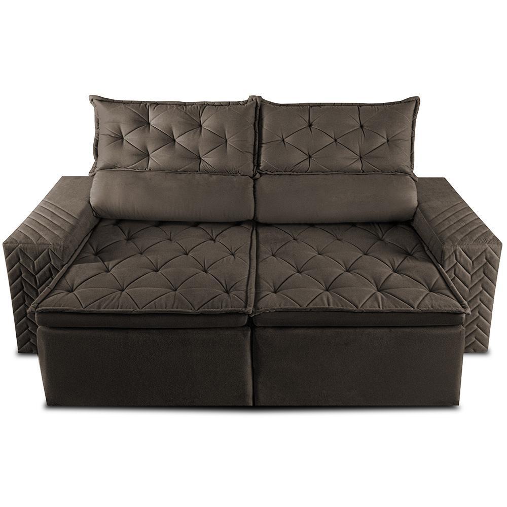 Sofá Retrátil e Reclinável 2,30m Essence Velusoft Café Cama inBox - 5