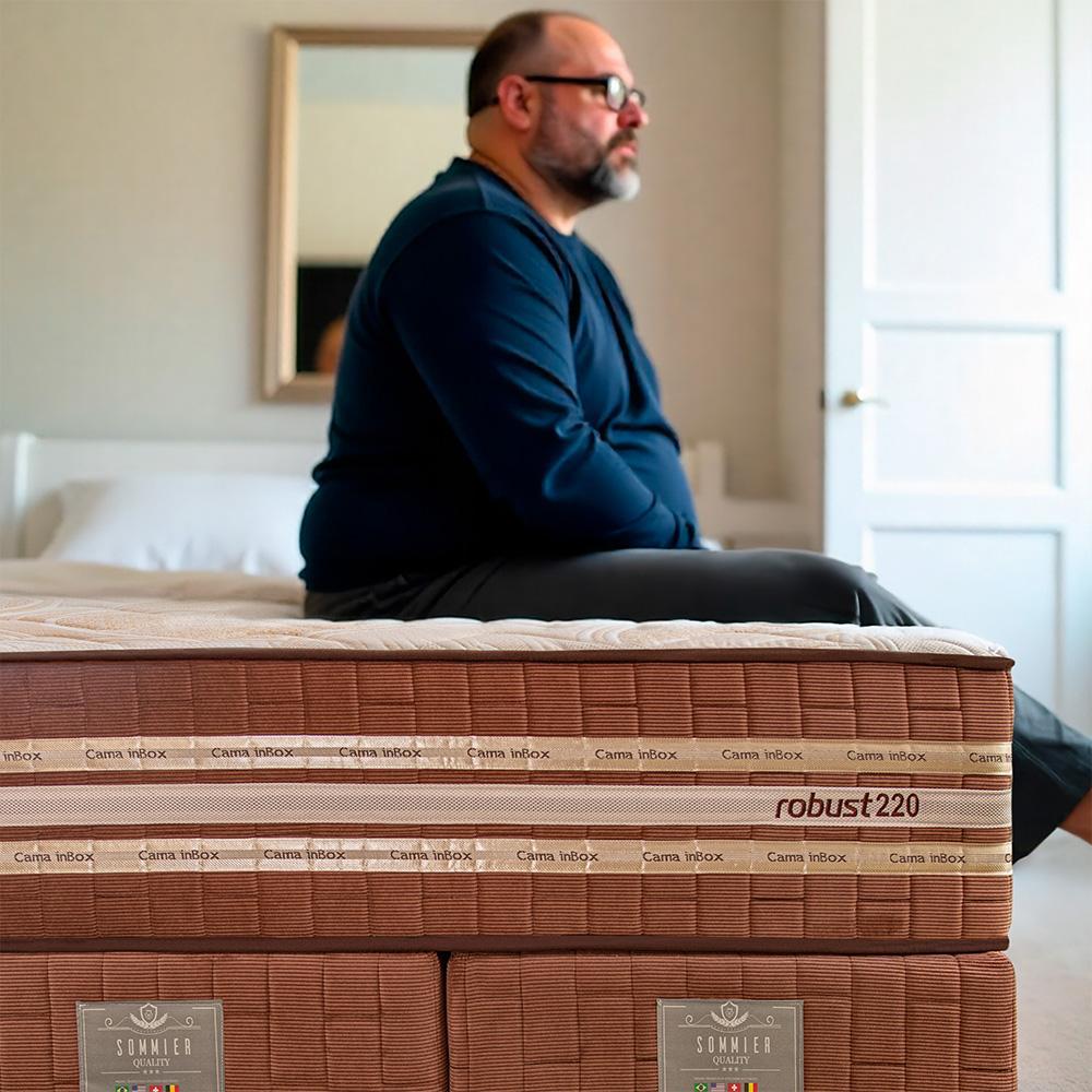 Cama Box Casal Colchão Robust Gel 220 + Box 138x188x76 Molas Ensacadas e Espuma D45 Cama inBox - 5