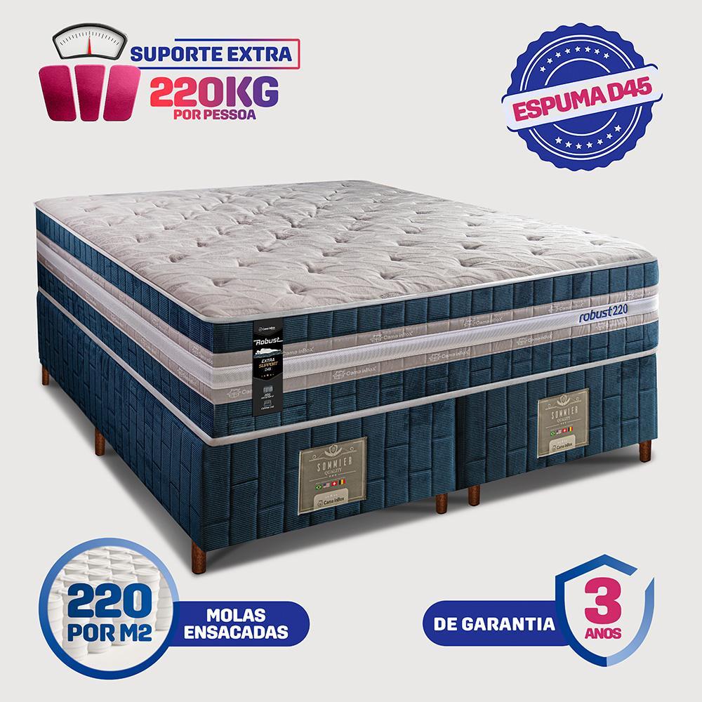 Cama Box Queen Colchão Robust 220 + Box 158x198x70 Molas Ensacadas e Espuma D45 Cama inBox - 3