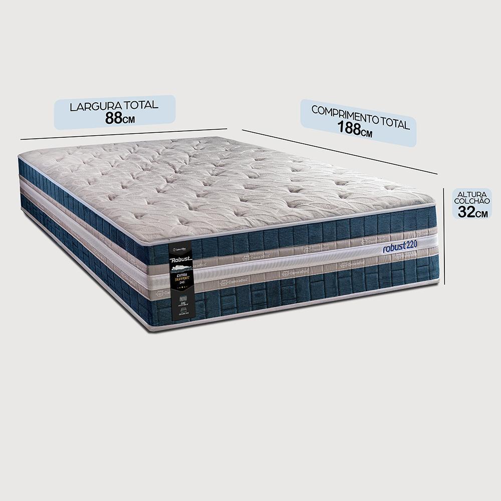 Colchão Solteiro Robust 220 88x188x32 Molas Ensacadas e Espuma D45 Cama inBox - 2