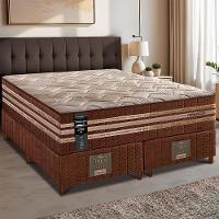 Cama Box Queen Colchão Robust Gel 220 + Box 158x198x76 Molas Ensacadas e Espuma D45 Cama inBox - 1