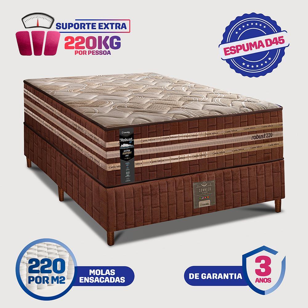 Cama Box Solteiro Colchão Robust Gel 220 + Box 88x188x76 Molas Ensacadas e Espuma D45 Cama inBox - 2