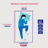 Cama Box Solteiro Colchão Robust Gel 220 + Box 88x188x76 Molas Ensacadas e Espuma D45 Cama inBox - 3