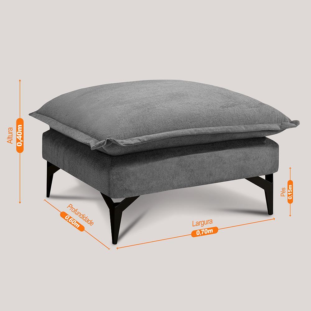 Chaise Modular Boma 60x70x40cm Boucle Cinza Escuro Sofá inBox - 2