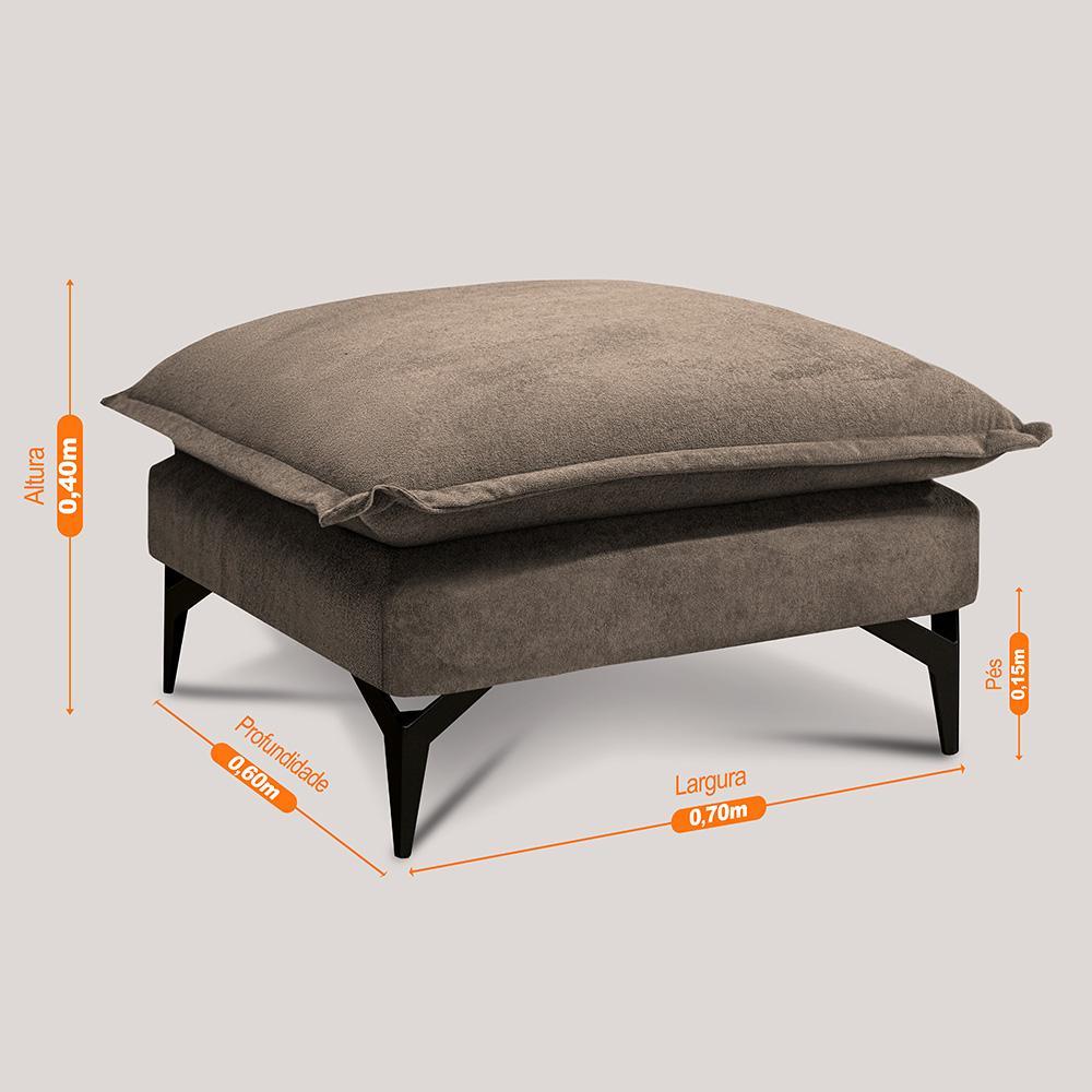 Chaise Modular Boma 60x70x40cm Boucle Marrom Sofá inBox - 2