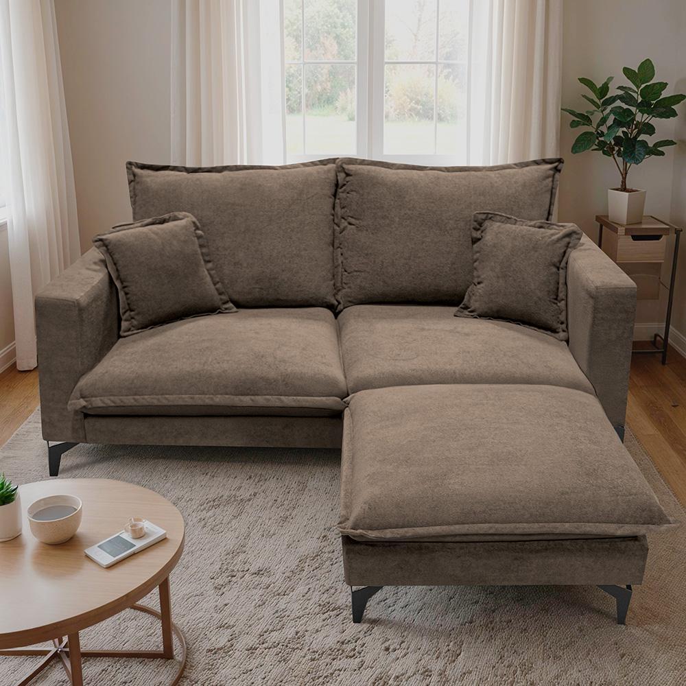 Chaise Modular Boma 60x70x40cm Boucle Marrom Sofá inBox - 7