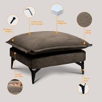 Chaise Modular Boma 60x70x40cm Boucle Marrom Sofá inBox - 3