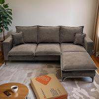 Chaise Modular Boma 60x70x40cm Boucle Marrom Sofá inBox - 5