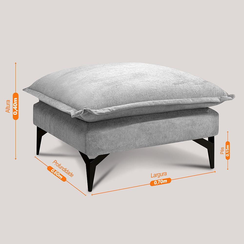 Chaise Modular Boma 60x70x40cm Boucle Cinza Claro Sofá inBox - 2