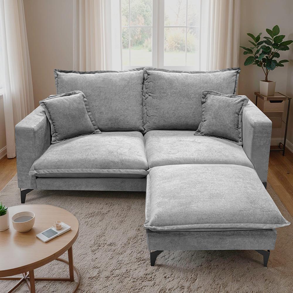 Chaise Modular Boma 60x70x40cm Boucle Cinza Claro Sofá inBox - 7