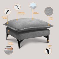 Chaise Modular Boma 60x70x40cm Boucle Cinza Claro Sofá inBox - 3