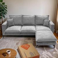 Chaise Modular Boma 60x70x40cm Boucle Cinza Claro Sofá inBox - 5