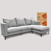 Chaise Modular Boma 60x70x40cm Boucle Cinza Claro Sofá inBox - 6