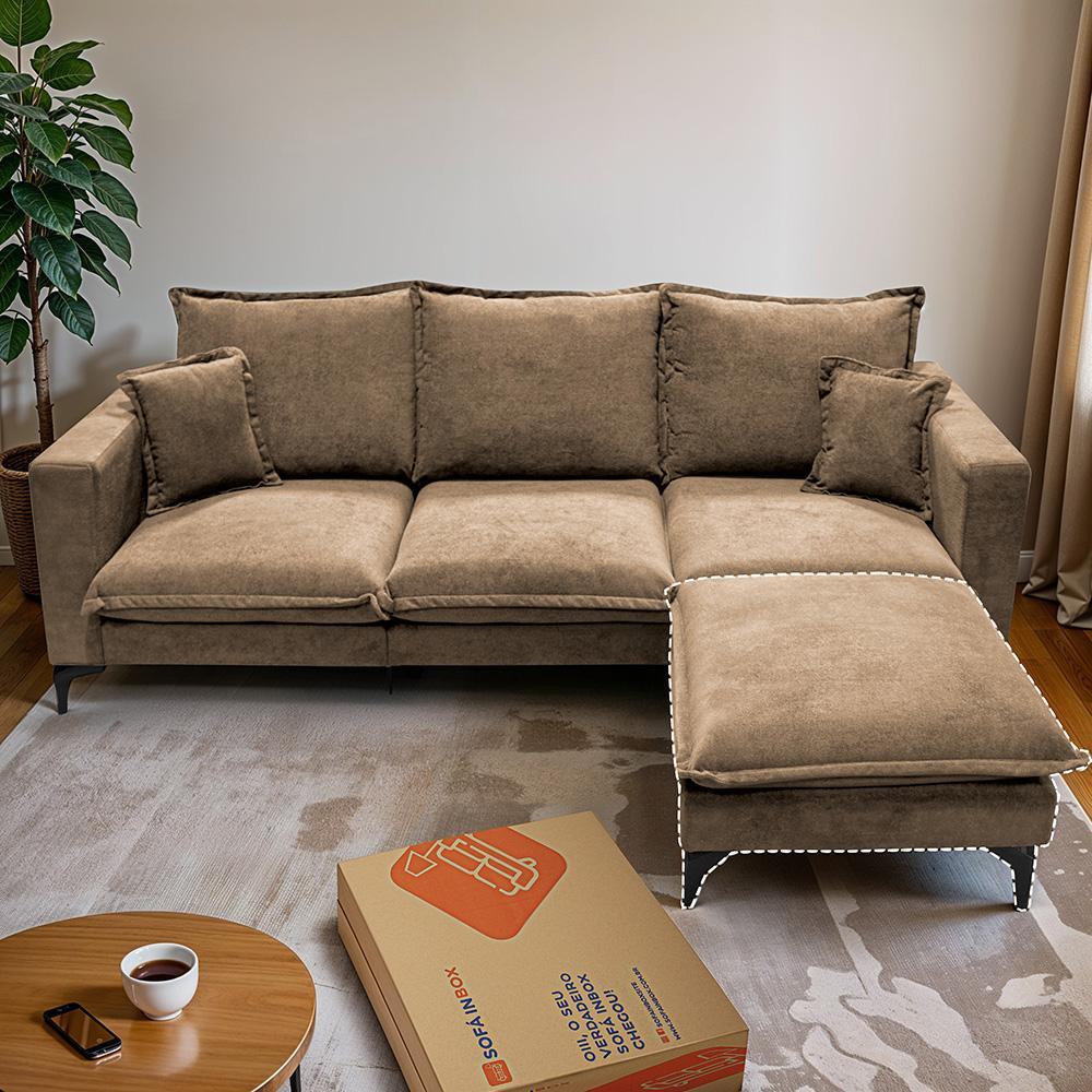 Chaise Modular Boma 60x70x40cm Boucle Caramelo Sofá inBox - 5