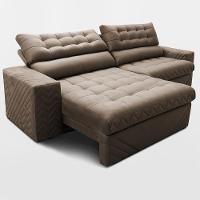 Sofá Retrátil e Reclinável 2,50m Molas Ensacadas Max Spring Velusoft Castor Cama inBox - 6