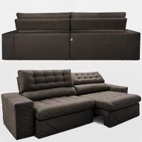 Sofá Retrátil e Reclinável 2,50m Molas Ensacadas Max Spring Velusoft Café Cama inBox - 7